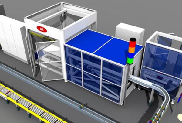 3D digital model of packaging line.